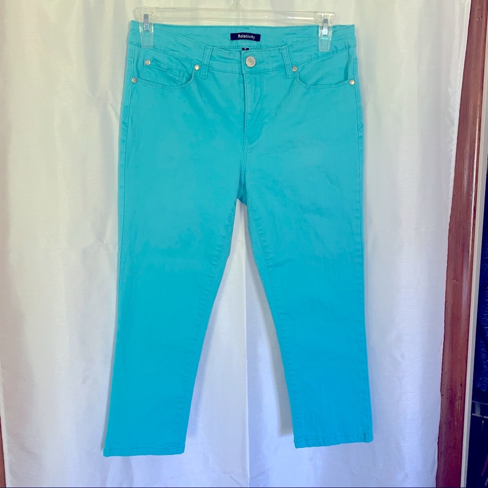 Relativity cropped pants capri turquoise